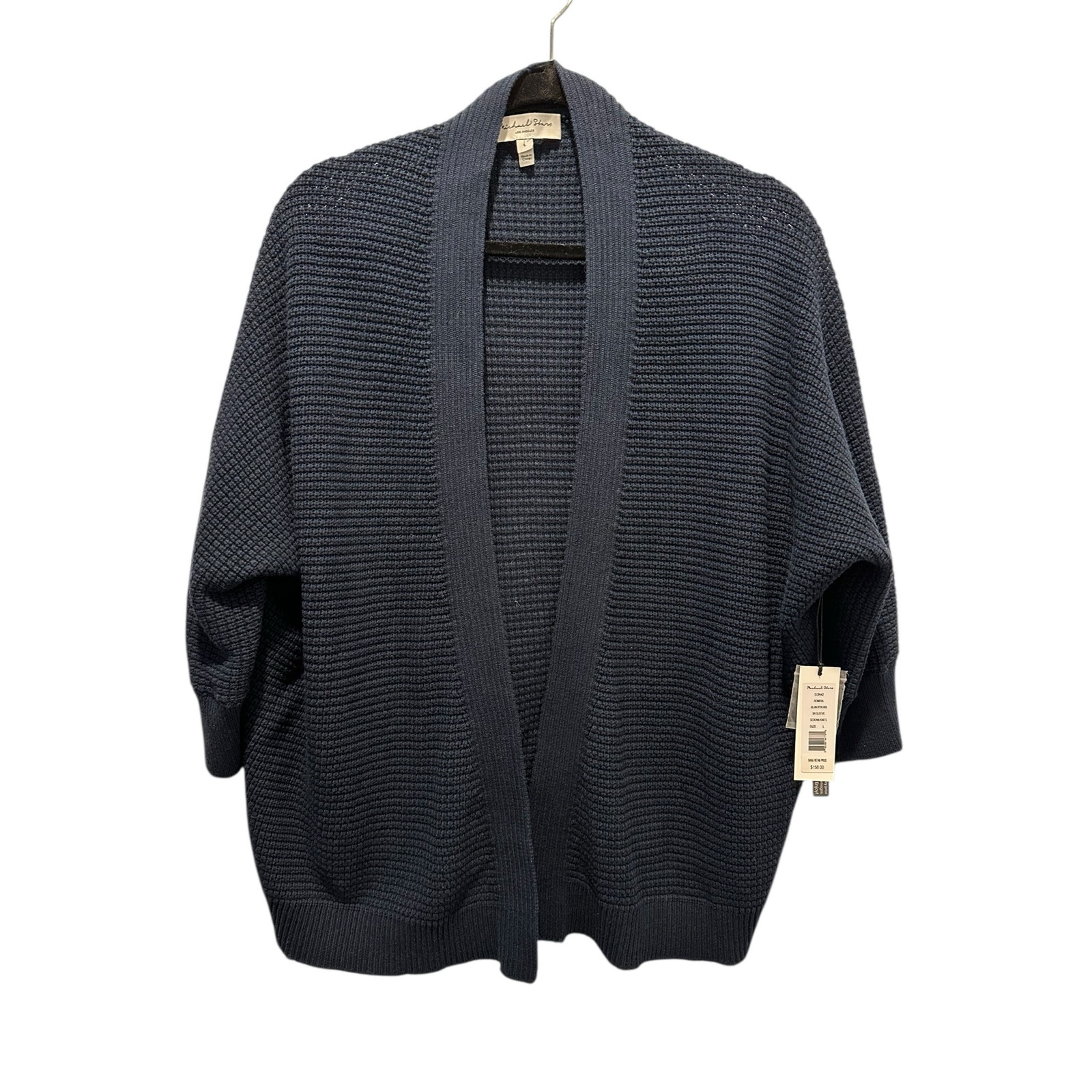 Michael Stars “Jillian” Sedona Knits Open Cardigan Admiral Navy Size L Coastal